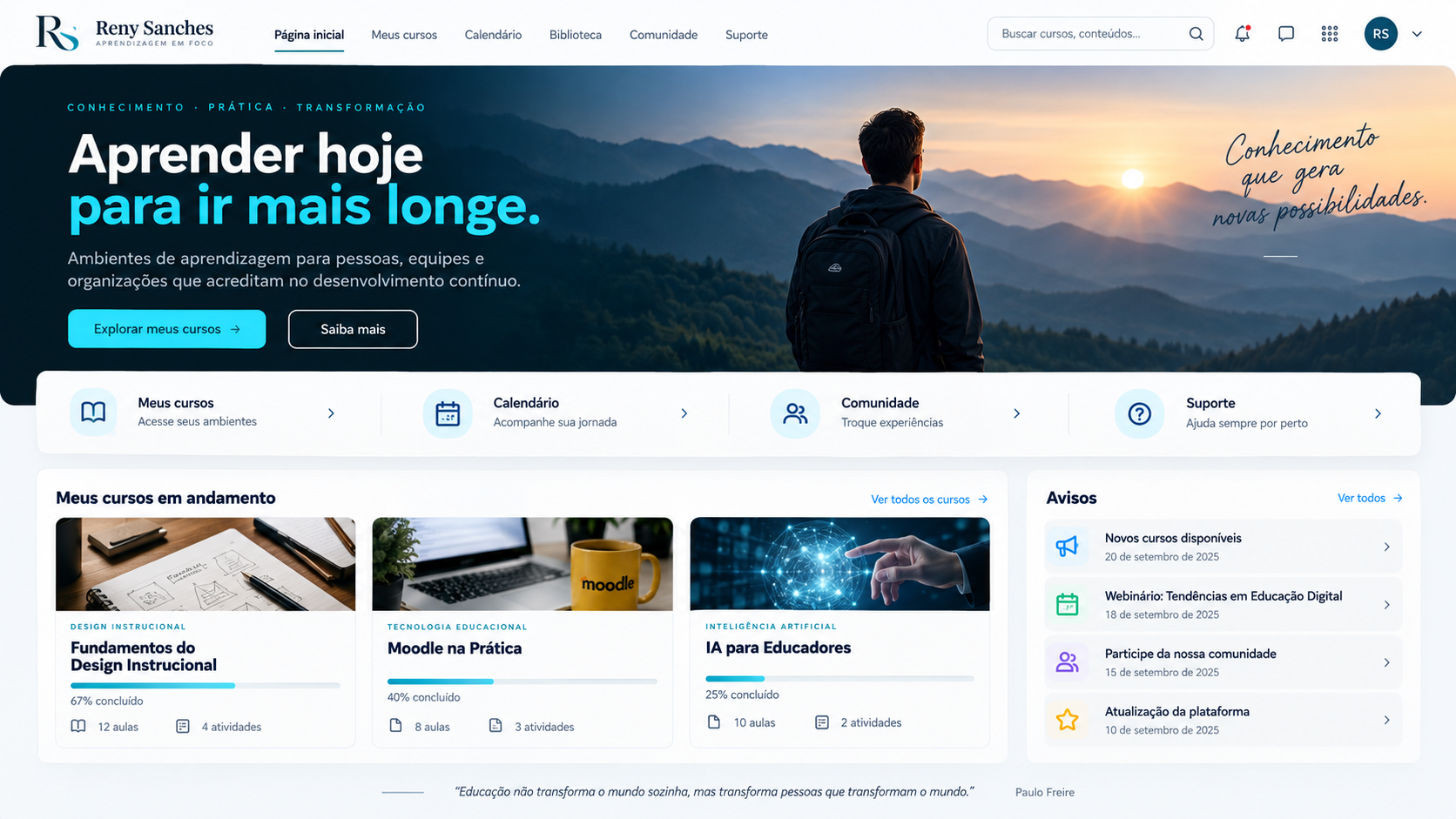 Customização da plataforma Moodle